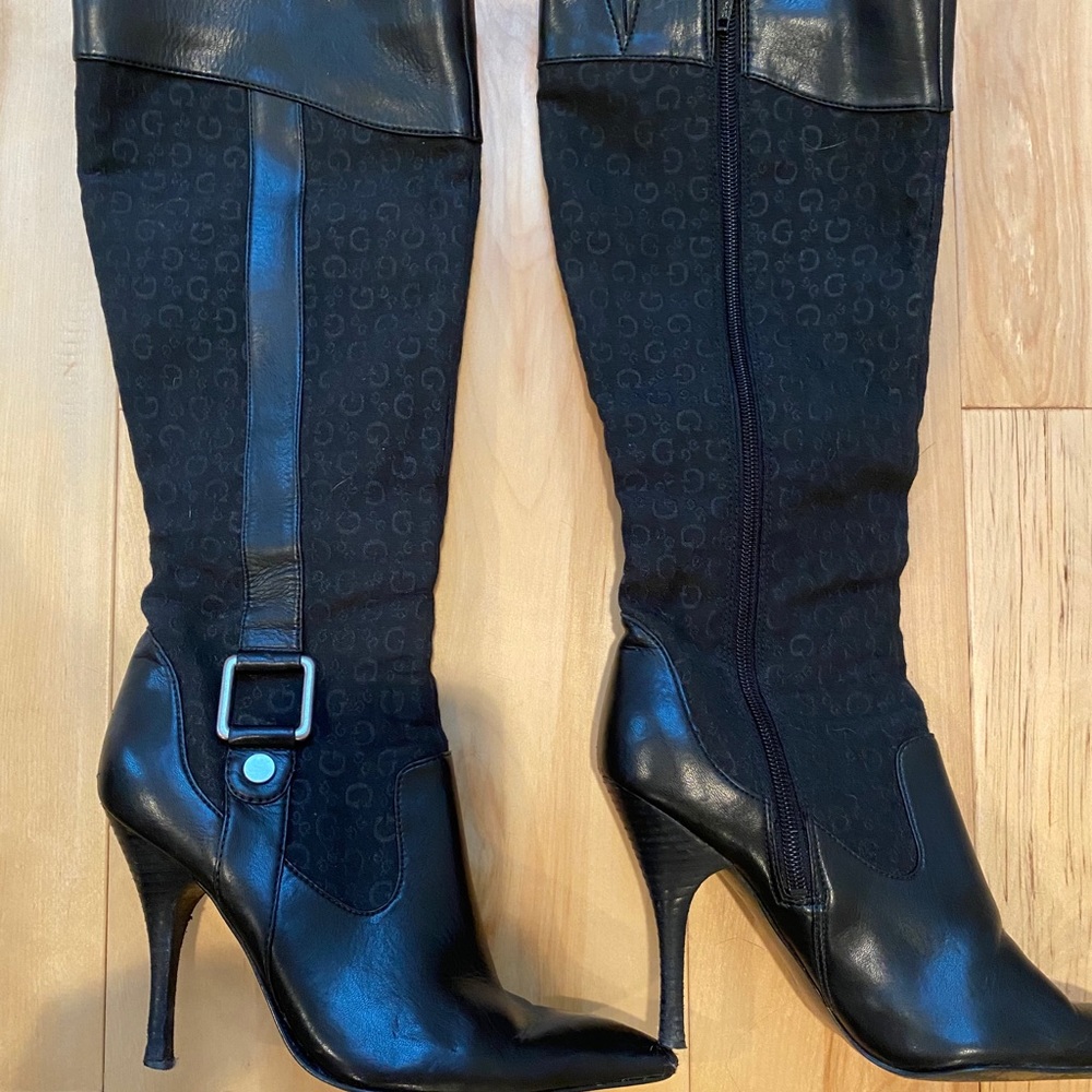 Guess black high heeled boot